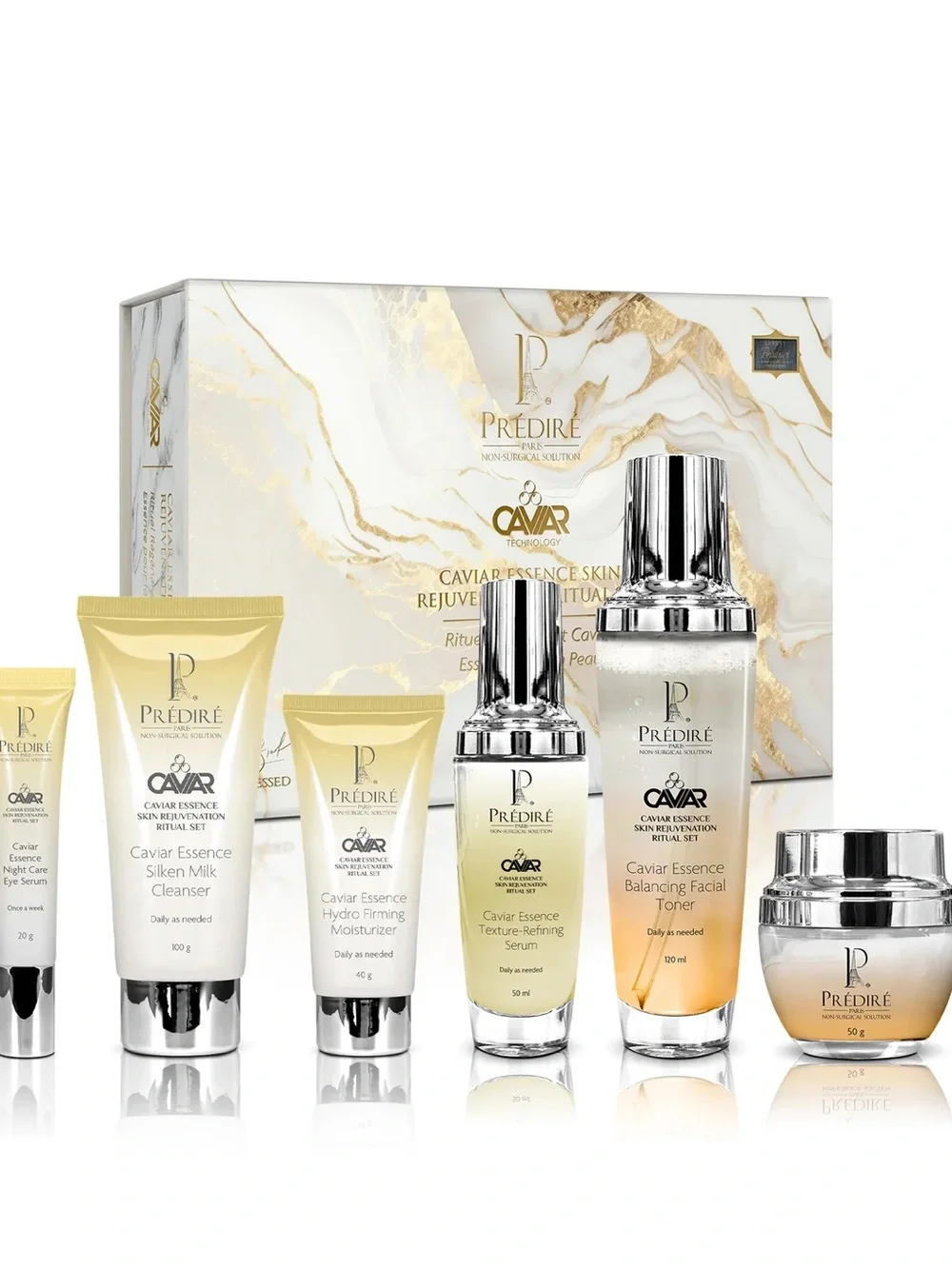 Prédiré Caviar Essence Skincare Set - Gold & Cream Moisturizer